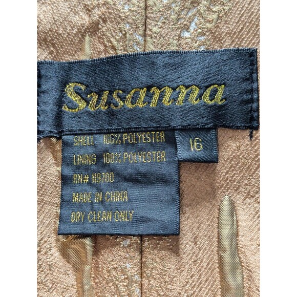 Susanna Women's sz 16 Elegant Duster Jacket Gold Swarovski Crystal Clasp New Tag - Picture 2 of 16